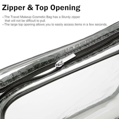 3 Pcs Clear Toiletries Bag, Clear Travel Toiletries Bag, Portable Makeup Organizer Bags, PVC Waterproof Transparent Travel Toiletry Bag with Zippers, for Business Bathroom, Travel Business — view 3