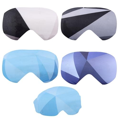 Sinbana 4pcs Ski Snowboard Goggle Cover Sleeves, 4 Patterns Polyester Ski Goggle Lens Cover Protectors for Adults Kids Travel Storage Accessories Scratch-Resistant & Dust-Resistant