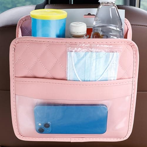 Mandark PU Leather Car Seat Back Organizer, Pink — view 6