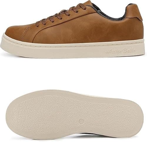 Men's Sneakers Casual Shoes Lightweight Leather White Black — view 5
