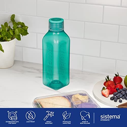 Sistema Square Sports Water Bottle | 725 ml | Leakproof Kids Water Bottle | BPA-Free | Assorted Colours (Not Selectable) | 1 Count — view 6