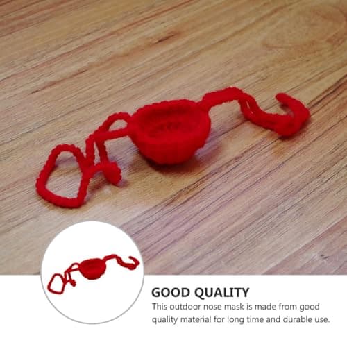 HOMOCONO Lightweight Red Outdoor Nose Mask Nasal Cover Made of Woven Wool for Hiking and Outdoor Travel, Easy to Carry Nose Protection Cover against Sun and Cold — view 3