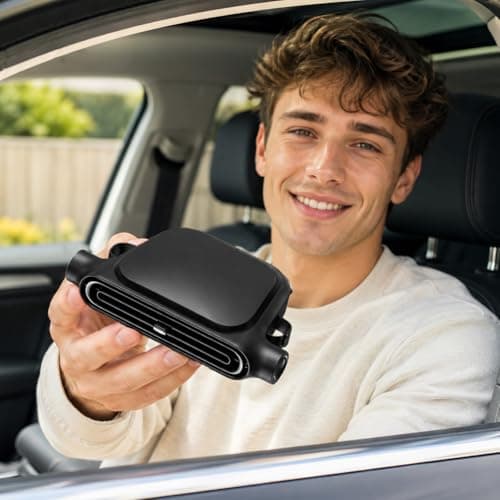 USB Powered Car Seat Fan Backseat Cooling Headrest Fan with Adjustable Speeds Portable Vehicle Fan for Kids Dogs Rear Seat Passengers Summer Travel Accessory Black (Black) — view 2