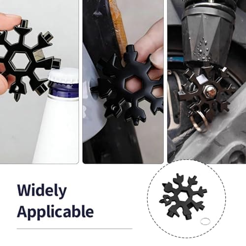 Snowflake Multi Tool, 18 in 1 Multi Tool for Men, Stainless Steel Keychain with Bottle Opener Wrenches Screwdrivers Hex Keys, Emergency for Outdoor Camping DIY,for Dad Husband Father — view 6