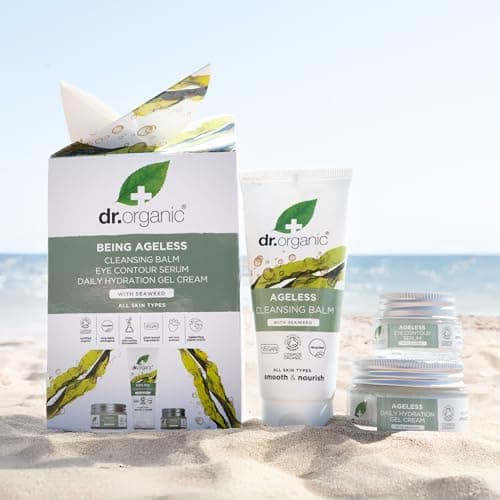 Dr Organic Ageless Skincare Set with Organic Seaweed Cleansing Balm, Face Cream & Eye Serum, Moisturising, Fine Lines, Wrinkles, Gift Set, Vegan, Cruelty-Free, Paraben & SLS-Free, Certified Organic — view 2