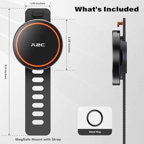 A2C Gym Fitness Phone Mount Car Mount for Magsafe, Magnetic Phone Holder for Gym, Home Fitness Bikes, Workout Equipment, Stroller and Cart Handlebars Compatible with 4.7-6.5" Smartphones — view 3