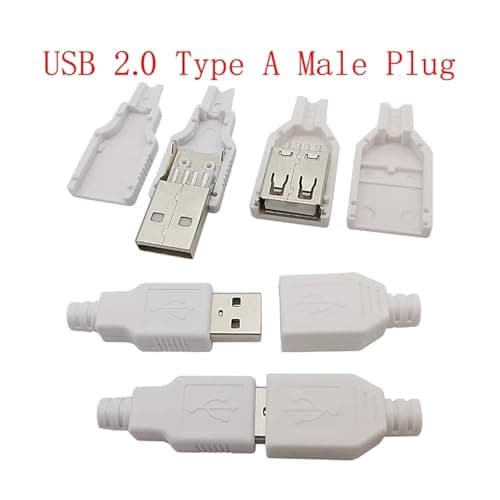 10Pcs USB Connectors Type C/USB 2.0 A Male Female Assembly Adapter DIY Soldering Repair Data Charging Plug Socket(Lavender) — view 6