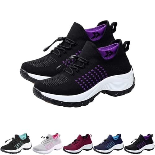 2025 New Comfortwear Ortho Shoes for Women Plantar Fasciitis, Comfort Wear Orthowear Shoes for Women Orthopedic Sneakers, Ortho Stretch Cushion Shoe Comfortable Walking Sneakers (Black,5)