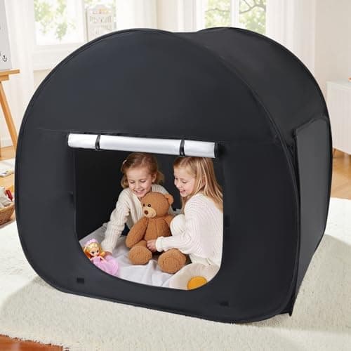 Takezuaa Sensory Tent Pop up Black Out Tents Calms Corner for Anxiety Children,Kids Pop up Tent Indoors to Play and Relax,Sensory Toys Helps With Autism,SPD,Anxiety & Improve Focus,110cm