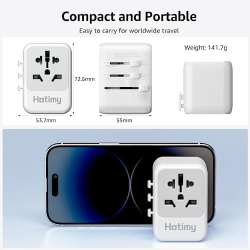 Universal Travel Adapter with USB C, Travel Plug Adapter Worldwide with 1 USB C and 3 USB A, International Travel Adapter Dual 10A Fuses All in One Universal Plug Adaptor for US EU AU UK — view 6