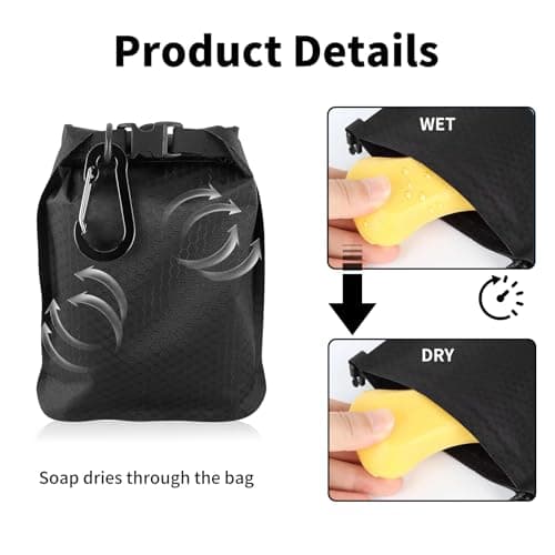 SHYSBV 2 Pack Travel Soap Bag Waterproof Leakproof, Black — view 4