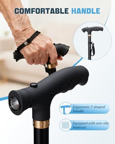 Sinocare Walking Stick, Adjustable Folding Walking Sticks for Women and Men — view 5