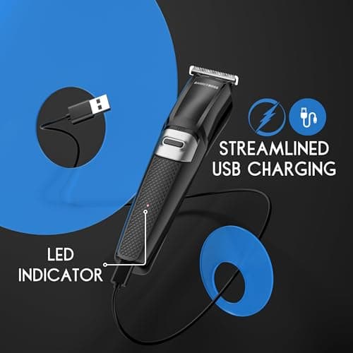 BarberBoss Cordless Grooming Kit for Men, Beard Trimmer, Hair Clipper & Nose Hair Trimmer, Men’s 3-in-1 Facial Groomer with USB Charging — view 2