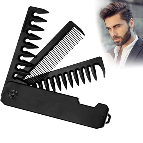 Zoyvorin Men's Foldable Hair Comb, Portable Pocket Styling Tool