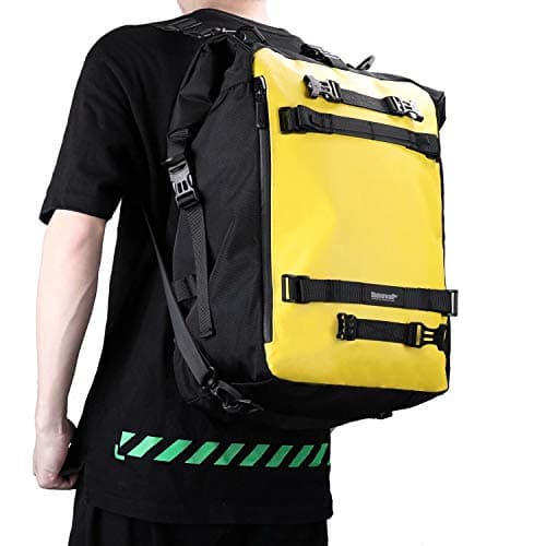Rhinowalk Motor Pannier Bag 10/20/30L Multifunctional Waterproof Rear Rack Trunk Motorcycle Seat Bag, Yellow 20L — view 2