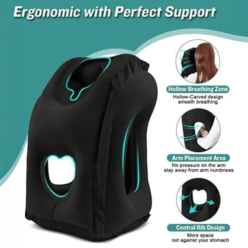 CarPlusStudio Travel Pillow - Portable Inflatable Travel Pillow for Airplane, Neck Pillow for Travel, Headrest Support for Plane, Train, Home Office — view 4