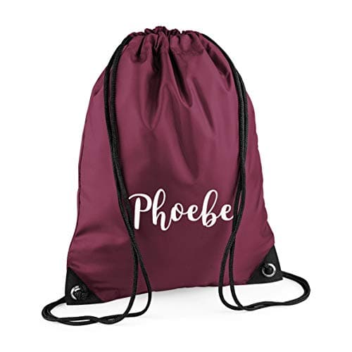Nametape Express Pump/Swim bag drawstring backpack personalised with name, great choice of colous (Maroon)