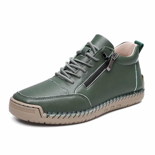 Orthopedic Trainers for Women Trainers with Side Zip Outdoor Casual Driving and Walking Shoes Comfy Shoes for Women and Mens Loafers Outdoor Non Slip Hiking Sneakers (Green, 8)