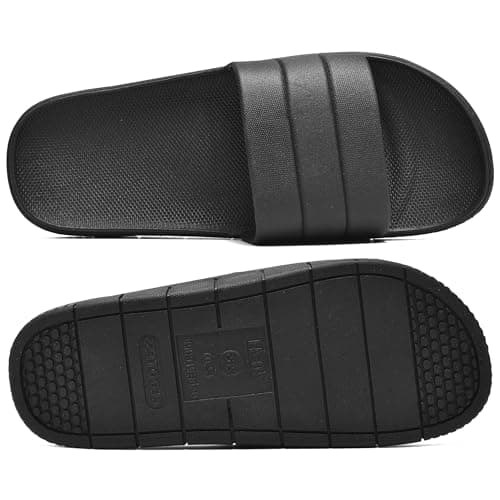 YoveGxlthrea Shower Slide Shoes for Men and Women Home Sandal Bath Slipper Indoor House Pool College Dorm Non-Slip,Black,9/10UK — view 4
