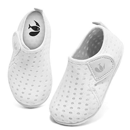 JOINFREE Water Shoes for Baby Boys Girls Toddler Summer Slippers Breathable Comfort Barefoot Quick-Dry Aqua Sock Shoes for Beach, Pool & Swimming White HL 18-24 Months