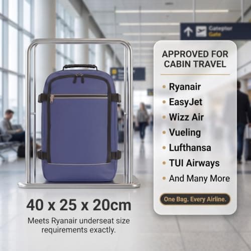 RYANAIR Cabin Bags 40x20x25 - Underseat Travel Backpack Hand Luggage | Navy — view 2