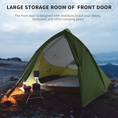 Naturehike Cloud Up Pro Camping Tent, 1 Person, Forest Green — view 4