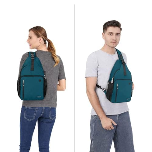 MOSISO Sling Backpack Bag, Crossbody Shoulder Backpack, Teal Green — view 6