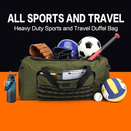 125L Extra Large Travel Duffle Bag for Men Women, Heavy Duty Sports Holdall Gym Bag with Shoulder Strap, Tactical Equipment Duffel Bags for Military, Weekend, Overnight, Camping, Green — view 2