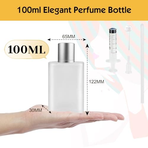 Bohoray 100ml Empty Glass Perfume Atomiser, Clear Glass Atomiser Spray Bottles, Refillable Spray Perfume Bottles Fine Mist Cosmetic Container for Travel (Grey Cover) — view 2