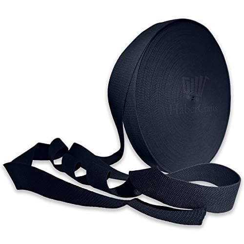 Heavy Duty 25mm Webbing Belt Strap - Cotton Blend Upholstery Webbing for Bag, Rucksack, Backpack & Luggage Straps - Dark Navy Blue - 5 Meters