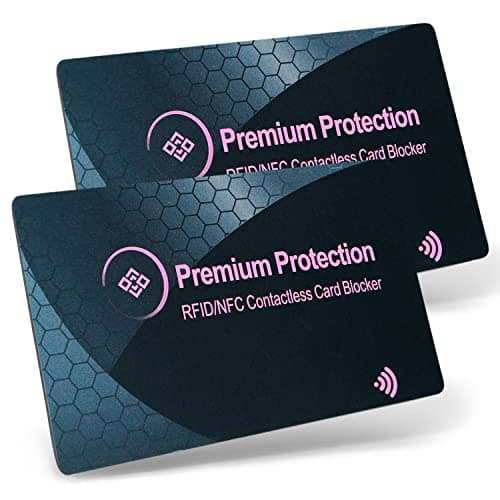 KF-Premium RFID Blocking Cards, Bank & Credit Card Protector, 2 Pack, Pink