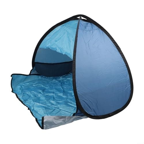 Quick Setup Pop-Up Pet Tent With UV Protection, Automatic Beach Sunshade For Small Dogs And Cats, Portable Outdoor Shelter With Storage Pockets For Travel And Camping, Carmine Red(Double blue)