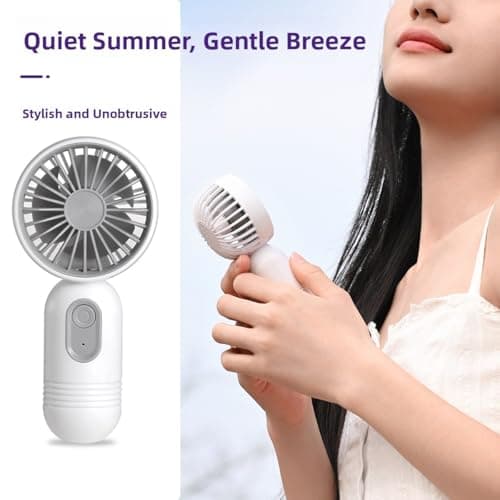 Mini Portable Fan 3 Pack, Cute Handheld Battery Operated Lightweight Small Personal Fans with 3 Speeds and USB Rechargeable Fan for Stylish Girl Kids Women Men Office Outdoor Travel Camping (A) — view 4