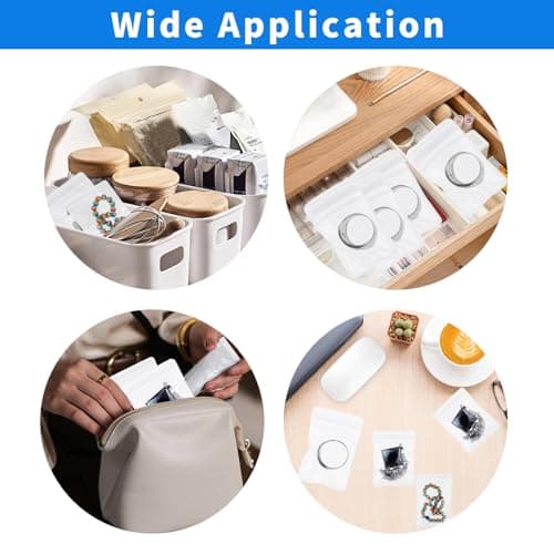 COMNICO 60PCS Jewelry Bags Clear Plastic Reclosable Thick Bags Necklace Ring Anti-Oxidation Storage Pouch for Photo Bakery Treats Travel Storage Packaging Shipping Transparent Organizer — view 3