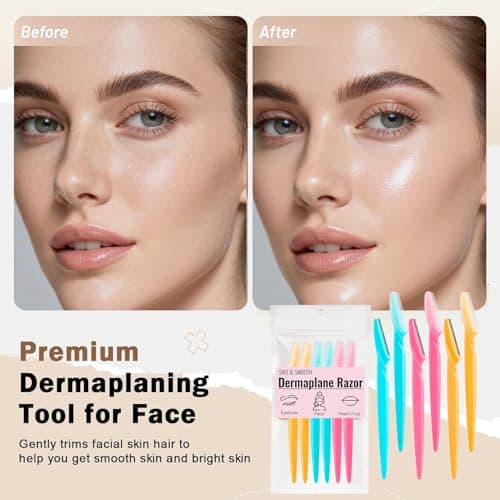 Ultimate Eyebrow Razor Kit for Women | Precision Eyebrow Trimmer & Face Shavers for Women | Includes Dermaplane Razor for Smooth Skin & Face Razors for Women, 6 Packs — view 6