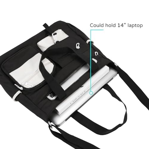 Phaoullzon - Kawaii Teenagers Crossbody Bag Nylon Crossbody Bag, Black (1), Large(could fit 14" laptop), Large (fits 14 inch laptop) — view 4
