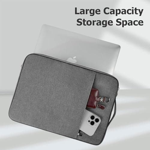 Flintronic Laptop Sleeve for 14 Inch, Water Resistant Laptop Sleeve, Portable Mens Lap-top Bag with Pockets and Compartments, Compatible with MacBook, Asus, Dell, HUAWEI 14 Inch Lap-top (Dark Gray) — view 6