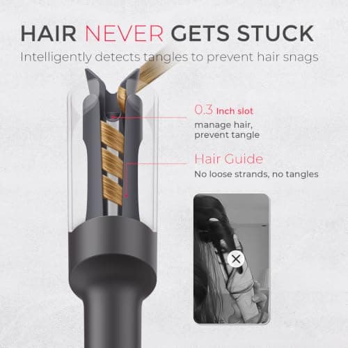 TYMO Hair Curler Automatic Rotating - CURLPRO, Curling Wand, Gray 1 inch — view 5