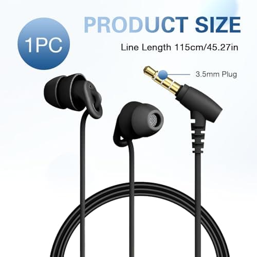 Sleep Earbuds, Soft Lightweight Wired Noise Cancelling Small Canal — view 2