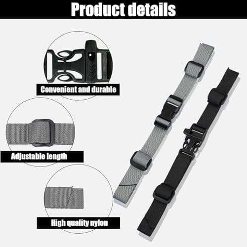 Yihe Backpack Adjustable Chest Strap, Pack of 2 Non-Slip Quick Release Chest Straps for School Bags, Backpack Straps - Grey, Classic Style — view 3