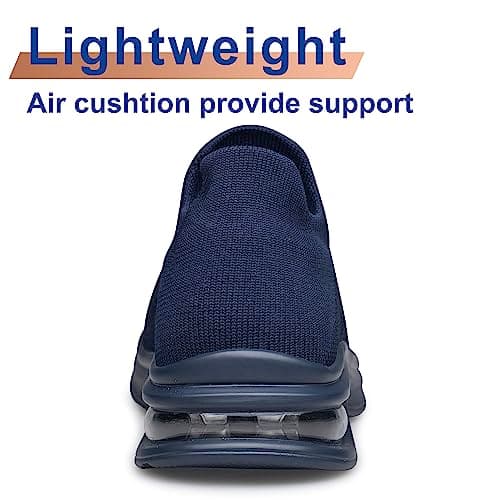 Womens Walking Shoes Non Slip Running Shoes Breathable Workout Shoes Lightweight Gym Sneakers Navy Blue Size 4 — view 6