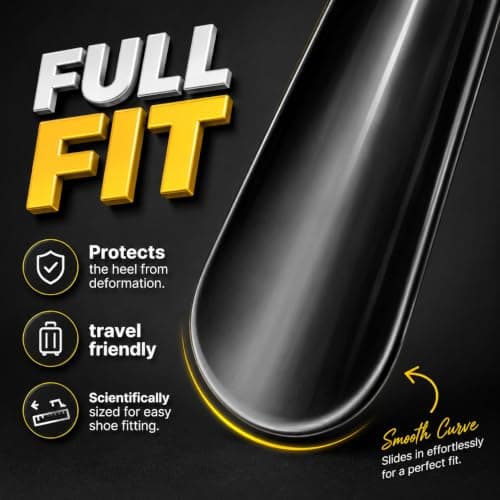 ATKIN BROTHERS Shoe Horn Long Handled Long Shoe Horn Helper Plastic Shoehorn for Men Women with Comfort Grip Long Shoe Horns Flexible Travel Extra Long Shoe Horn for Elderly Long Small Black (2 Pcs) — view 4