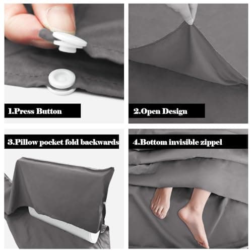 BREENHILL Sleeping Bag Liner, Camping Travel Sheet with Zip, Grey 115cm — view 4