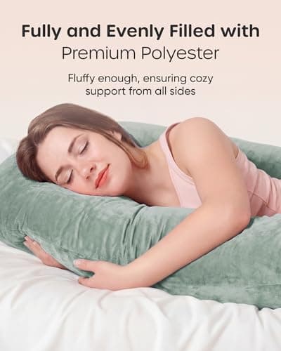 Nuliie Pregnancy Pillow for Sleeping, U Shaped (Green) — view 5