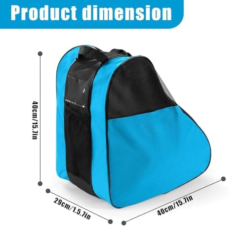 YEENAIV Skating Shoes Carry Bags Roller Skate Bag, Oxford Ice Skates Storage Bag for Kids & Adults, Unisex Adults Ice & Skate Bag Ii Fabric and Beach with Adjustable Shoulder Strap (Blue) — view 2