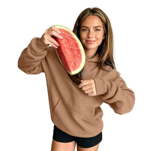 Zip Up Hoodies for Women UK Oversized Casual Sweatshirts Cozy Hooded Sweatshirt With Large Pocket And Front Earphone Pocket For (Brown, M)