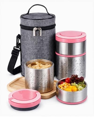 Lille Home Insulated Food Flask, Vacuum Insulated Lunch Box, 950ml