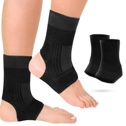 HUSHRICH Kids Ankle Brace Stabilize Joints, Child Ankle Support Compression Sleeves, Ankle Sleeve for Jogging Running Gymnast Fitness 7-12 Years Boys Girls