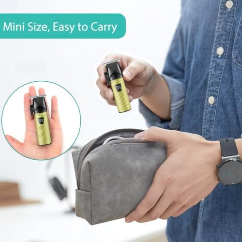 VGR 037 Mini Hair Trimmer for Men with Taper Lever and LED Display, Gold — view 6