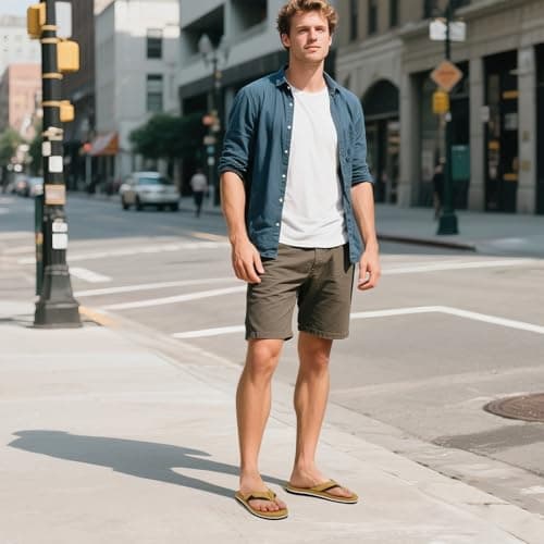 HAOLIRA Flip Flops Men Arch Support Summer Beach Travel Orthotic Walking Thong Sandals Non Slip Lightweight Comfortable Outdoor Pool Shoes UK Size 8-13 (04 Dark brown/Khaki 46/US 12) — view 2